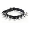 Tall Hex Spike Leather Choker