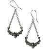 The Attic Earrings – Antiqued Pewter Bats