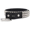 3 Row Black Leather Pyramid Studded Rock Belt