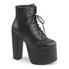 TORMENT-712 Black Vegan Leather Platform Boots