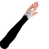 Velvet Long Gloves White