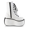 VIOLET-120 White Platform Boots