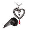 Vouivre Dragon Pendant Heart Necklace