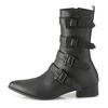 WARLOCK-110 Mid-calf Coffin Buckle Boots