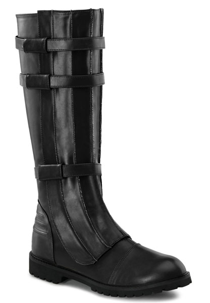 WALKER-130 Black Knee High Boots by Demonia