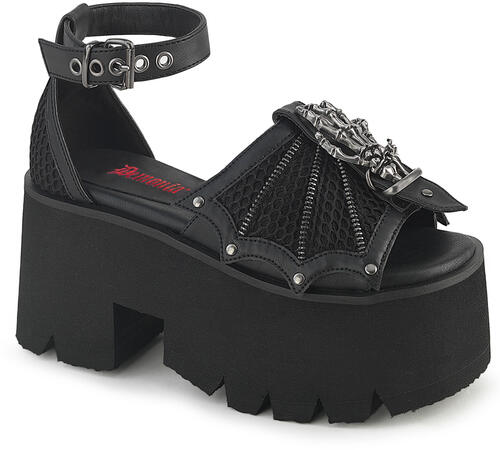 【smfk】パンク ダメージ ショートブーツブラック demonia qooza 取り寄せ]KERA-68 / 厚底ショートブーツ【DEMONIA】 | Spider