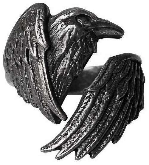 Gothic Raven Ring - Blackened Pewter Ring from Alchemy