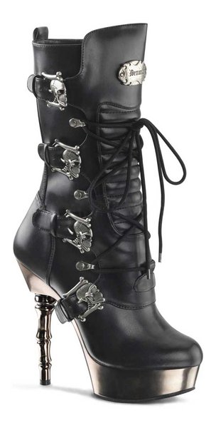 MUERTO-1026 Skull Buckle High heel boots