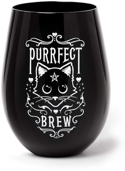 Purr Me A Glass – Cat Stemless Wine Glass, Etched Sayings, Cute