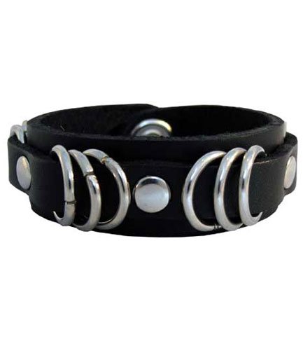71 Black Leather Wristband
