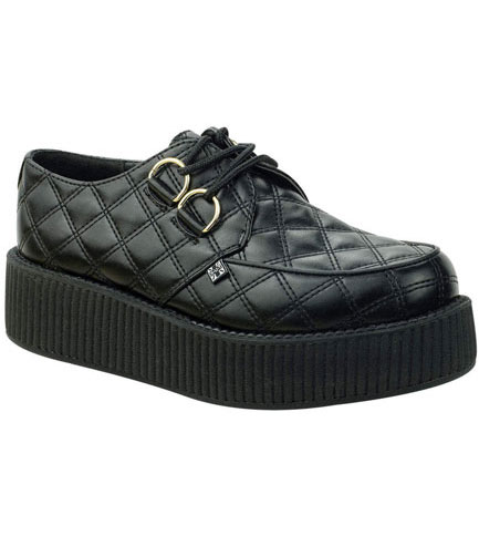T.U.K. A8828 - Black Quilted Creepers