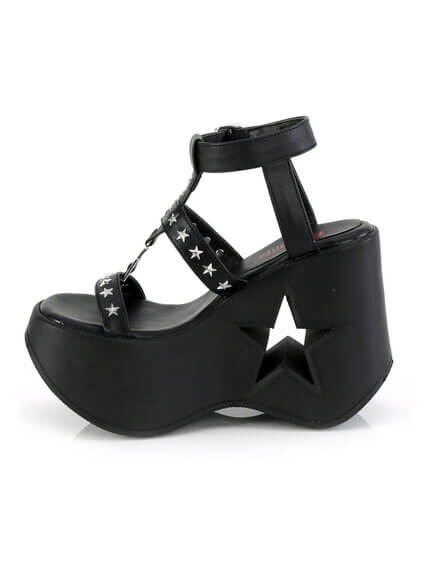 DYNAMITE-12 Star Cutout Platform Sandals