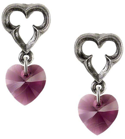 Elizabethan Purple Dangle Earrings