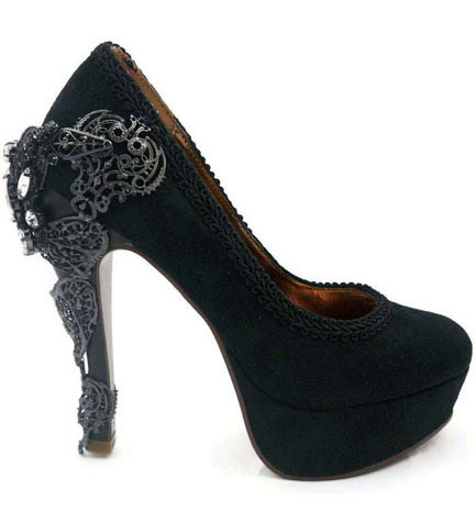 JUANALALOCA Black Victorian Heels