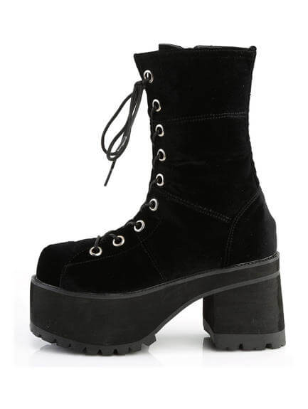 Ranger-301 Womens Black Velvet Platform Boots