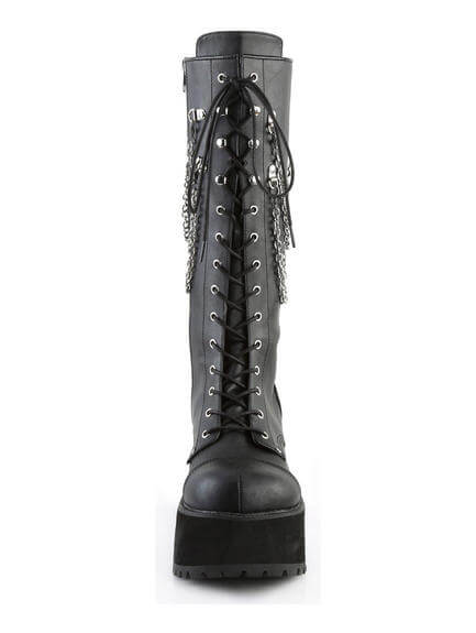 black platform boots with chains