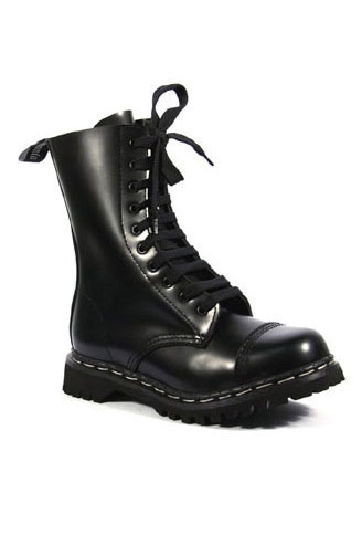 ROCKY-10 Steel Toe Black leather Boots