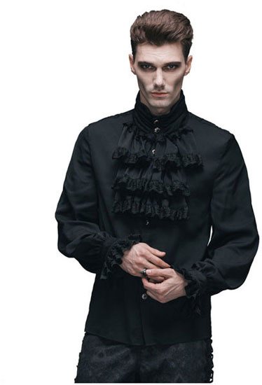 Raphael Black Gothic Ruffle Shirt