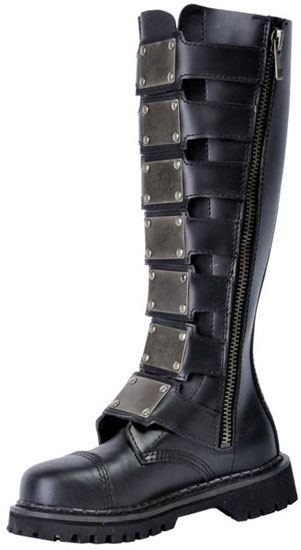 REAPER-30 Black Leather Combat Boots