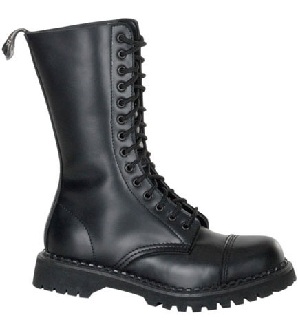 ROCKY-14 Black Leather Boots