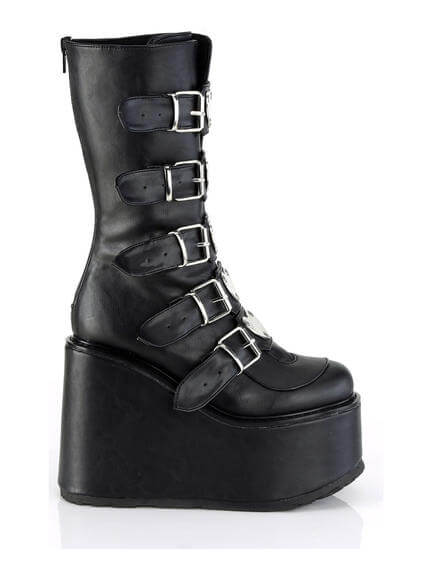demonia swing 230 black heart platform boot