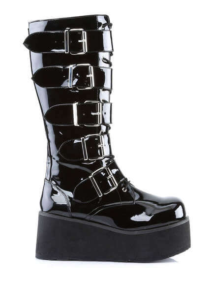 demonia trashville 518 s in the matte black faux leather