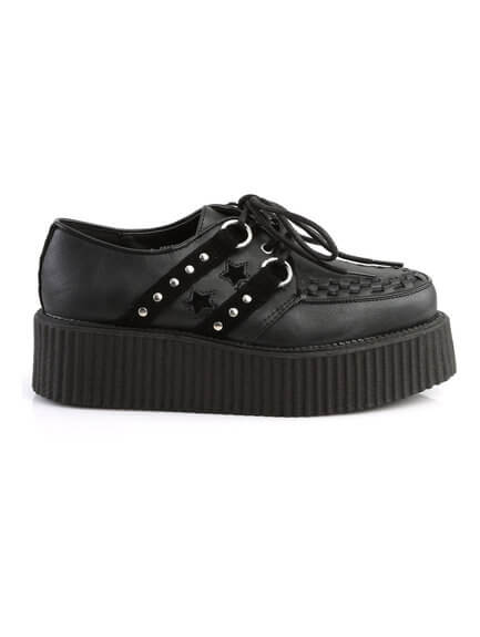 V-Creeper-538 Creepers Shoes with Black Stars