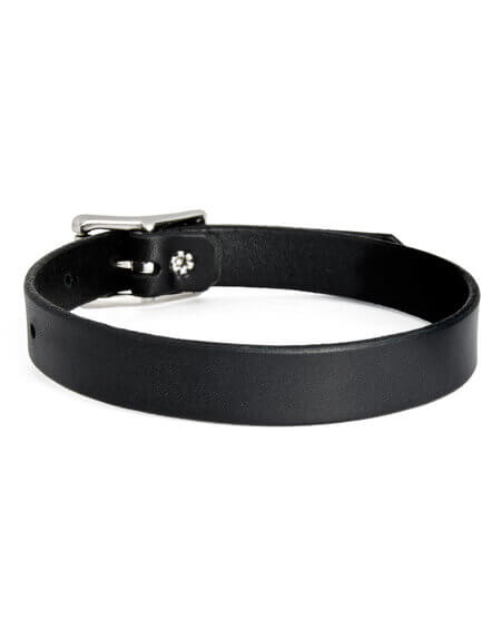 Black Leather Buckle Choker