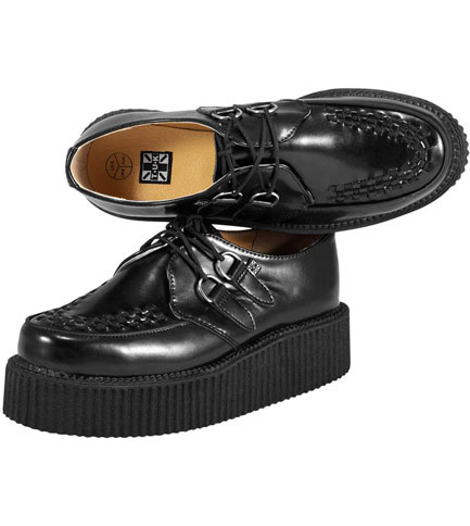 mens black leather creepers