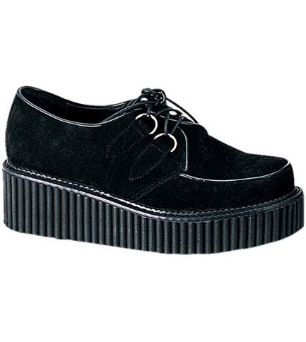 CREEPER-101 Black Suede Creeper Shoes