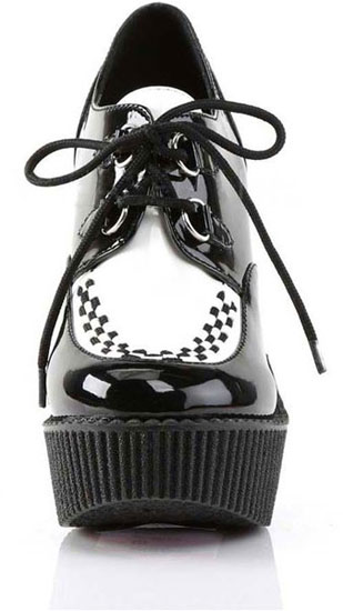 black and white creepers shoes
