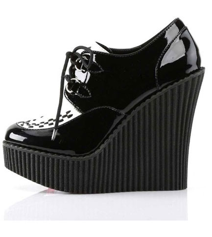 black and white creepers shoes