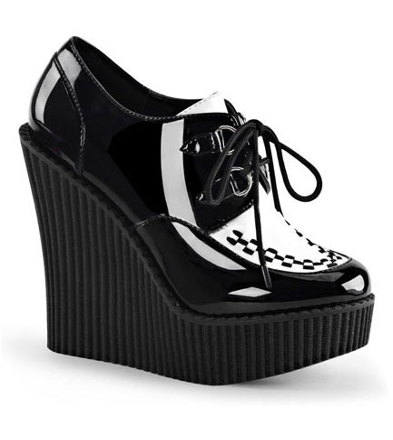black and white creepers shoes