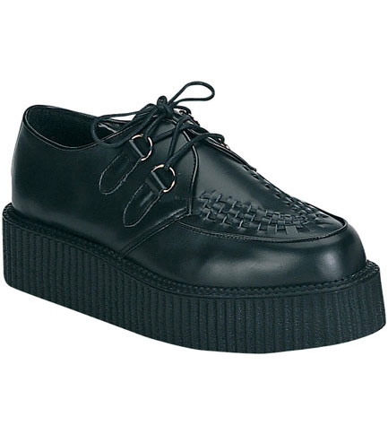 CREEPER-402 Black Leather Creepers