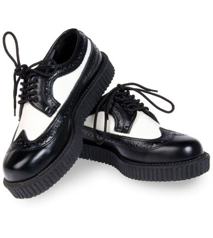 black and white creepers shoes