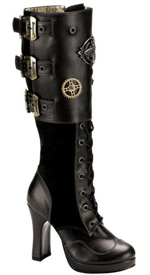 CRYPTO-302 Black Steam Boots