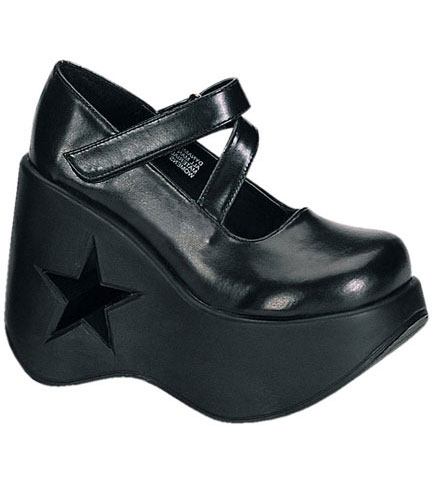 DYNAMITE-03 Black Platform Shoes