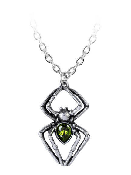 Emerald Spiderling Pendant Necklace