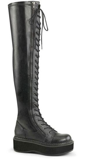 EMILY-375 Women's Gothic Black Platform Boots