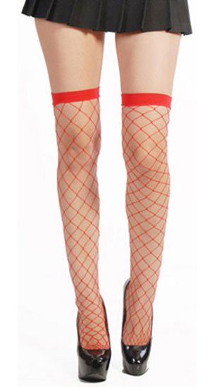 Red Fence Net Thighighs