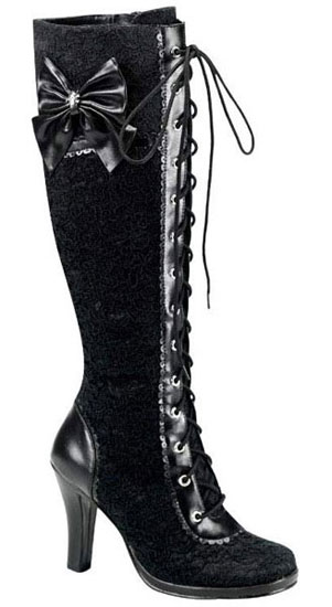 GLAM-240 Black Lace Boots