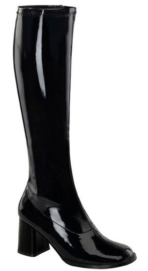 GOGO-300 Black Patent Boots