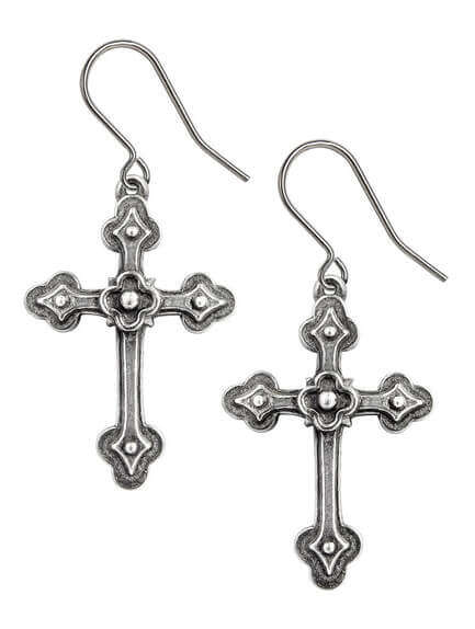 Gothic Devotion Crosses Earrings