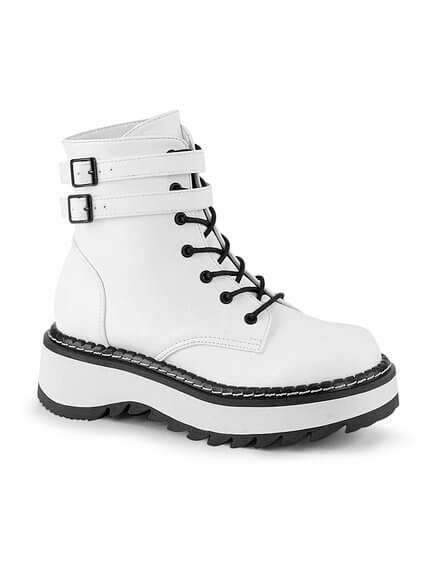 LILITH-152 White Platform Boots