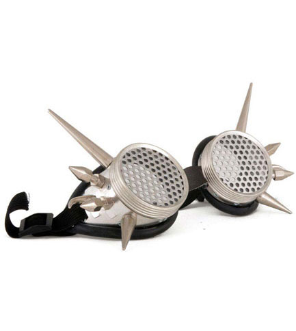 Silver Mesh Spiked Goggles