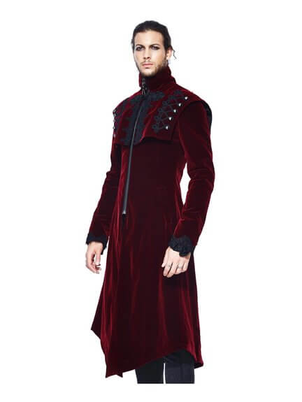 Morey Red Velvet Trench Coat