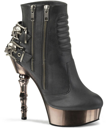 MUERTO-900 Platform High Heels with Skull Buckles