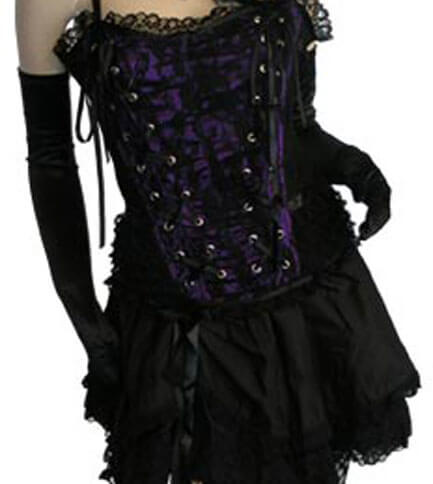 Tabatha Gothic Corset Satin Panel Purple
