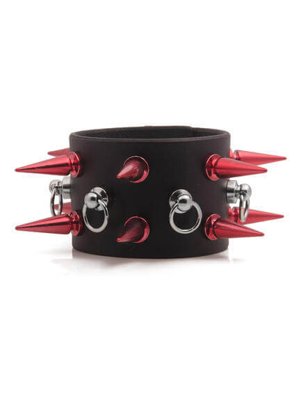 Red Spike and Mini O-ring Wristband