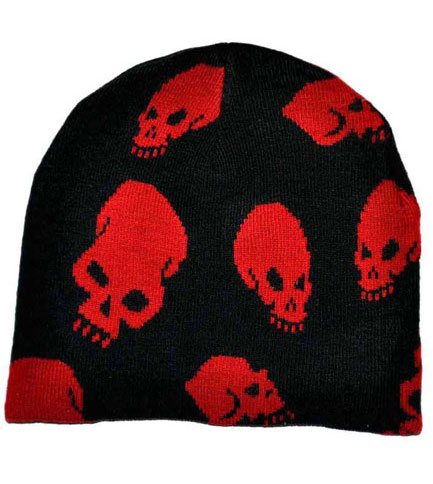 Hat Red Skull Beanie